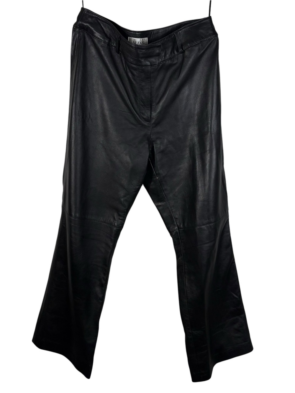 Vintage Y2K Alfani Genuine Leather Black Straight Leg Pants 12 Biker Grunge 90s